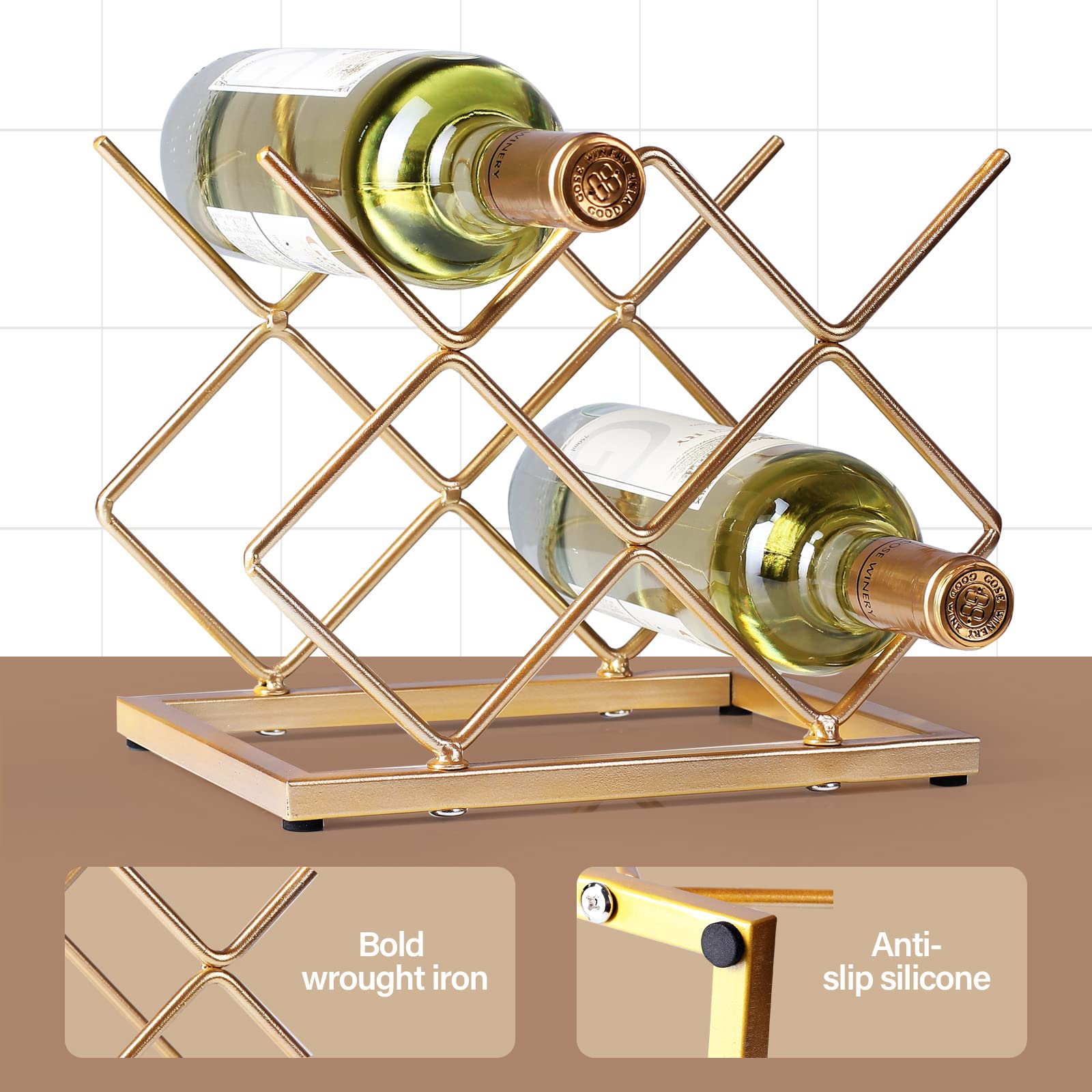 Drincarier durable iron frame supports daily bottle storage.