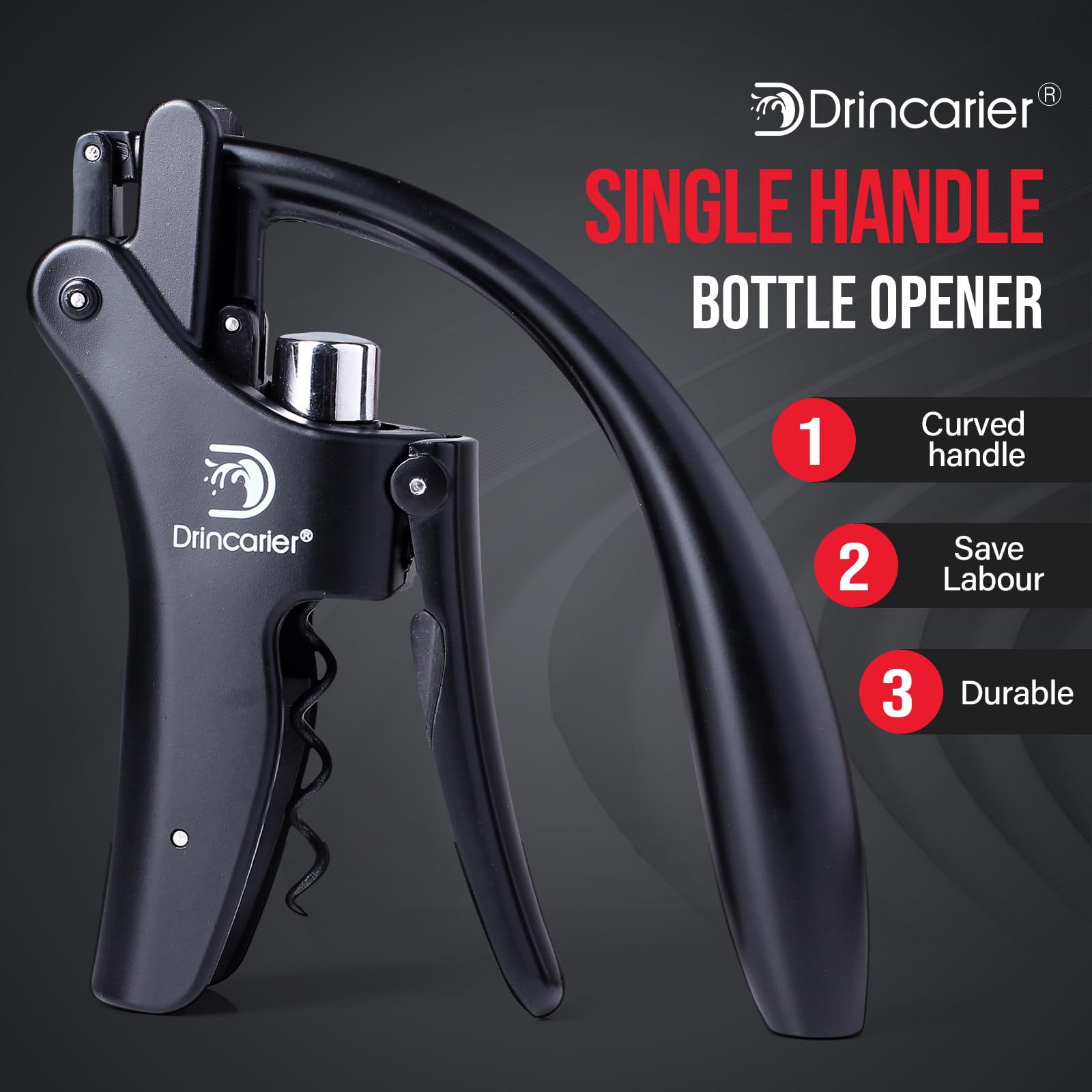 Drincarier easy-pull operation demonstrates swift wine opening