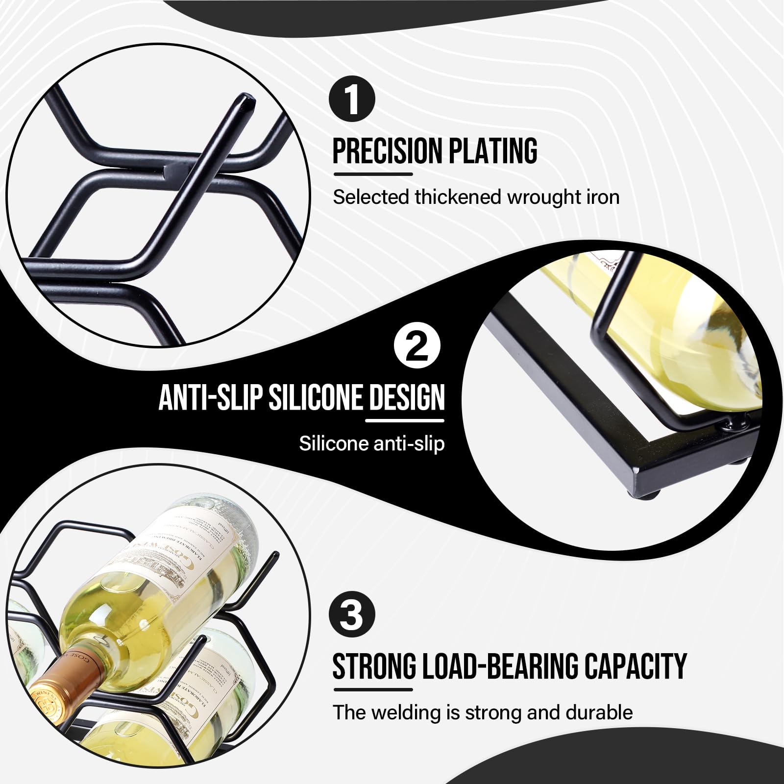 Drincarier gold finish makes a stylish, gift-ready wine rack for fans.