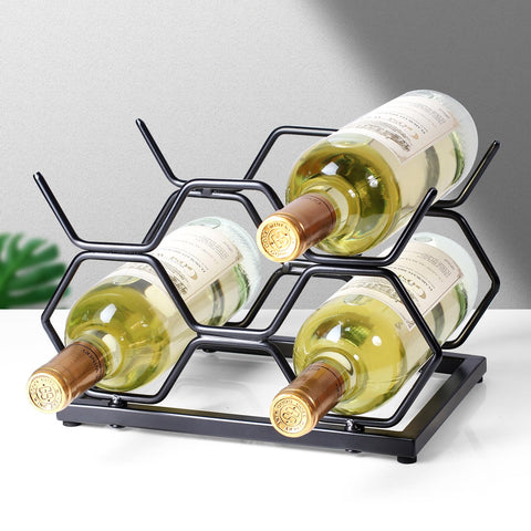Drincarier gold iron wine rack features rust-resistant coating for lasting shine.
