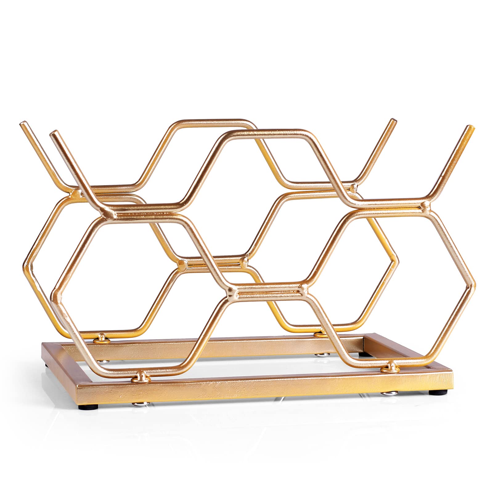 Drincarier modern geometric design gold rack adds chic countertop decor.
