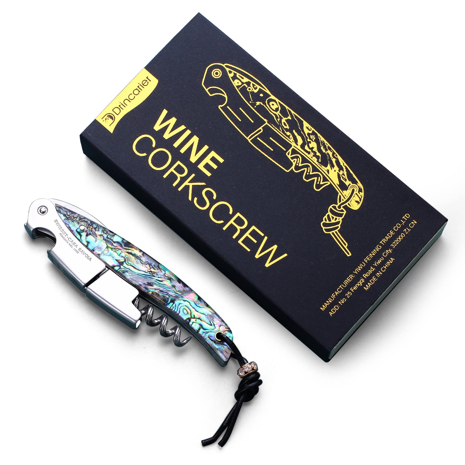 Drincarier shell-handle waiter corkscrew, perfect for stylish dinner parties and smooth cork removal.