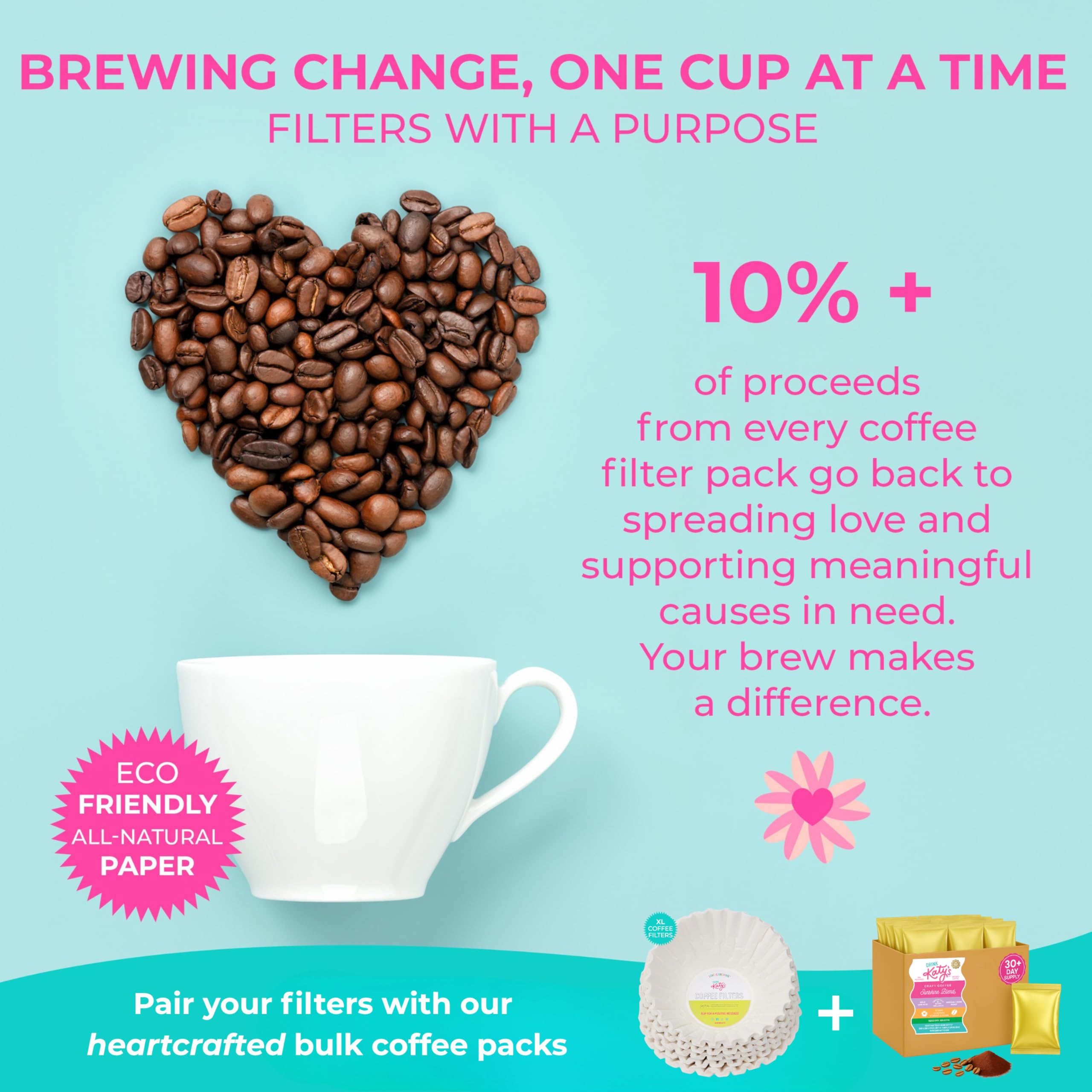 Drink Katy's bulk-pack-ready filters support efficient commercial operations.
