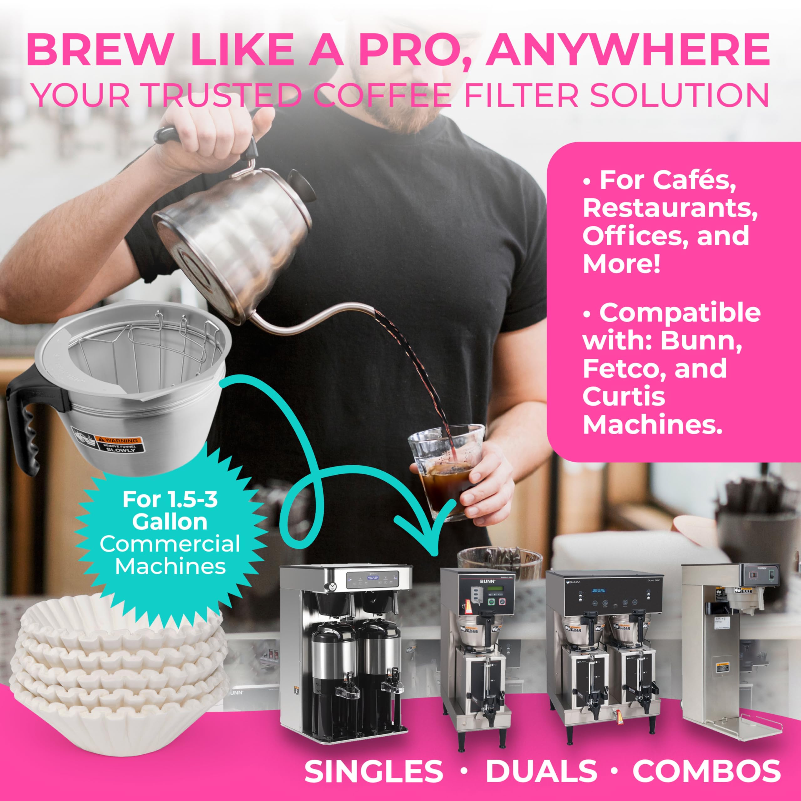 Drink Katy's tall-wall design emphasizes mess-free brewing in busy commercial environments.