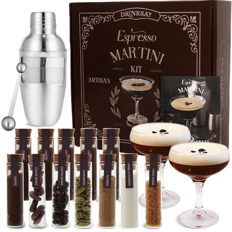 DrinkSay Espresso Martini Kit shaker for home bartending and premium cocktails