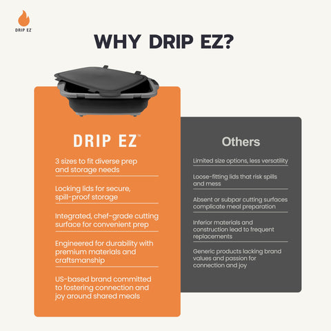Drip EZ Collapsible BBQ Prep Tubs folded for storage, sandstone, saves cabinet space.