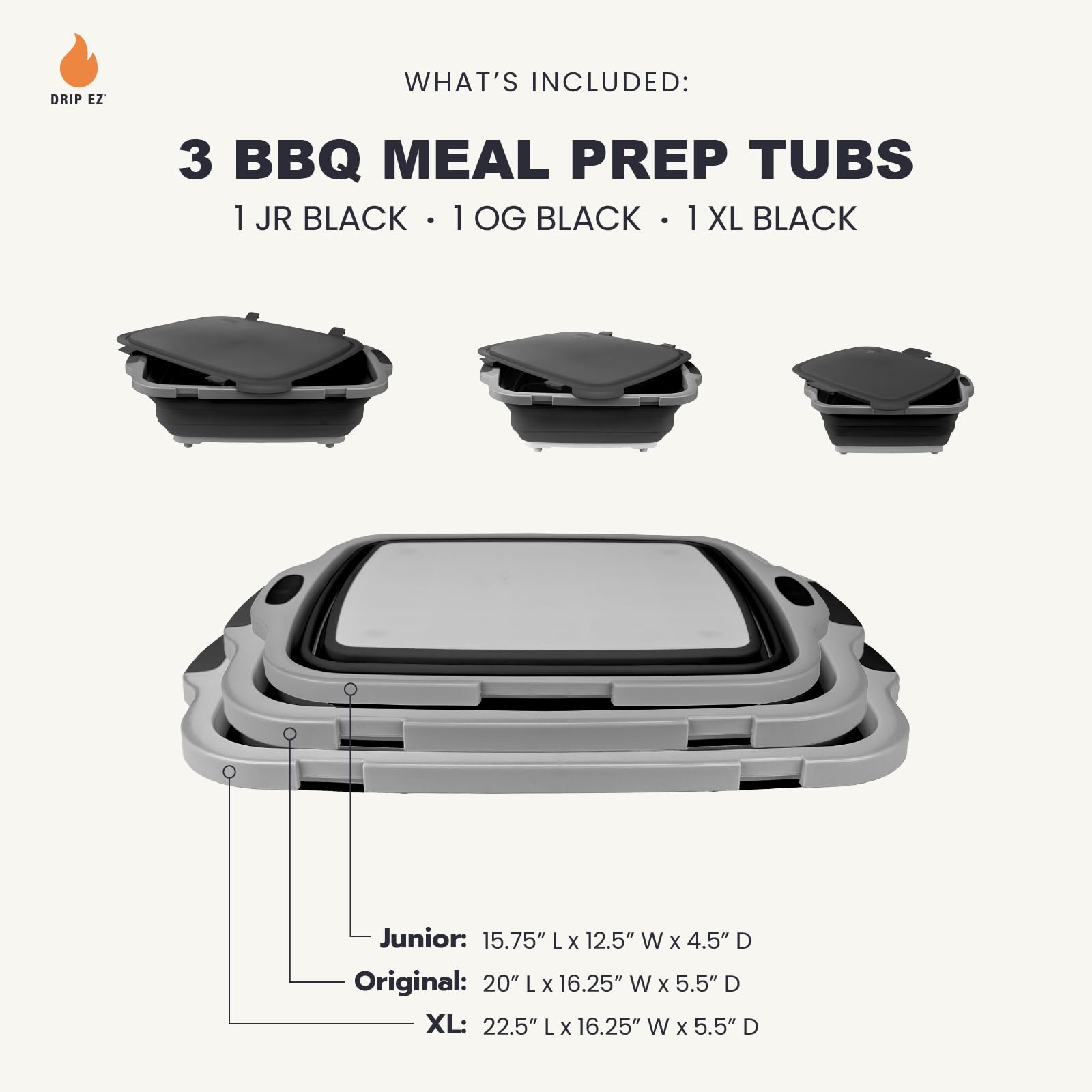 Drip EZ JR-size prep tub showing compact storage and easy transport