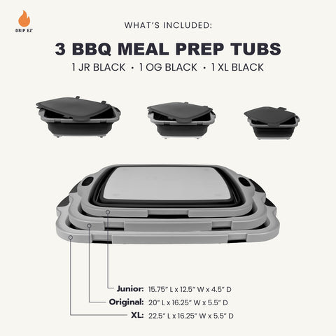 Drip EZ JR-size prep tub showing compact storage and easy transport
