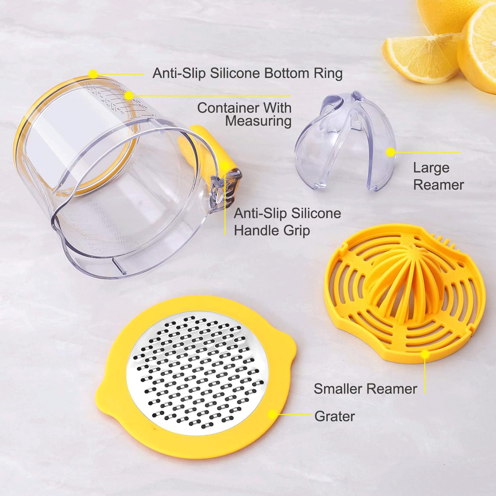 Drizom Citrus Juicer lime-squeezing with efficient reamer.