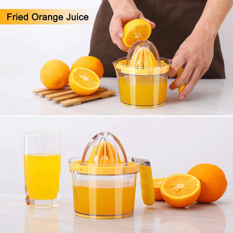 Drizom Citrus Juicer measuring cup showing 20 oz capacity.