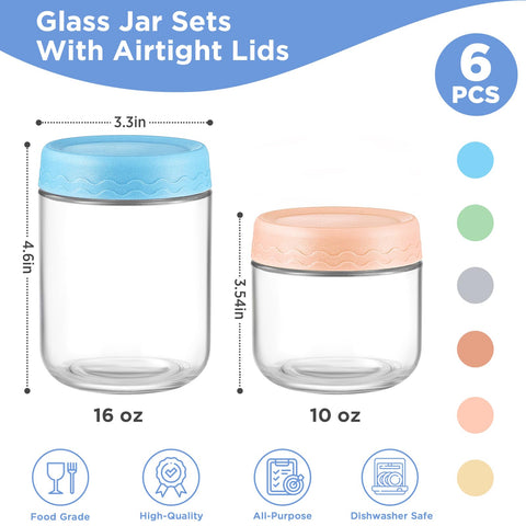 DRKIO BPA-free clear glass jars for visible contents and safe storage