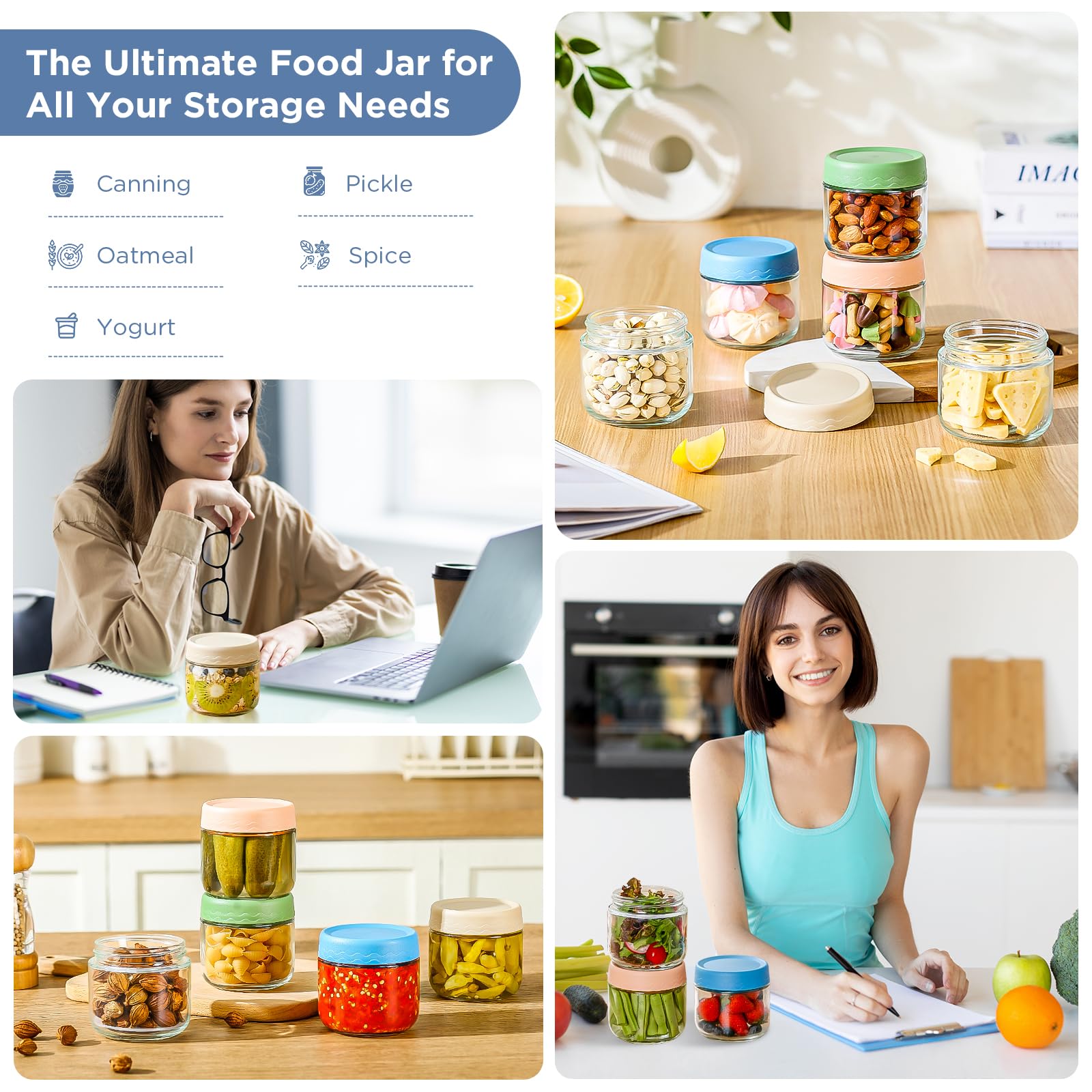 DRKIO dishwasher-safe glass jars simplify cleaning and reuse.