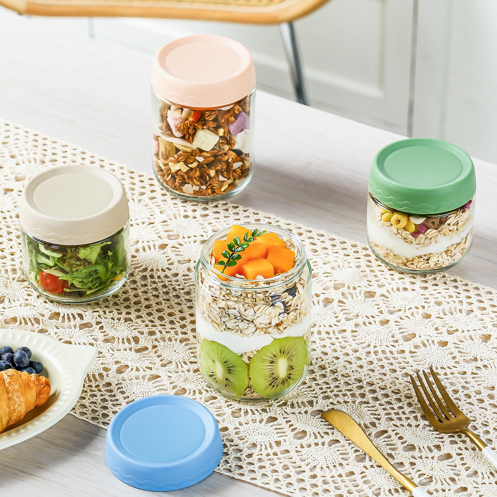DRKIO dishwasher-safe glass jars simplify cleanup after meal prep
