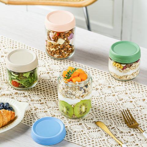 DRKIO dishwasher-safe glass jars simplify cleanup after meal prep