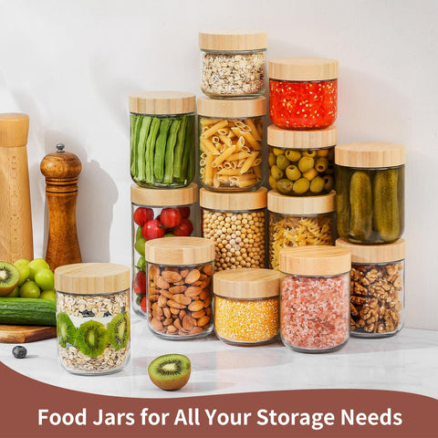 DRKIO jars on shelf display organized kitchen storage solutions.