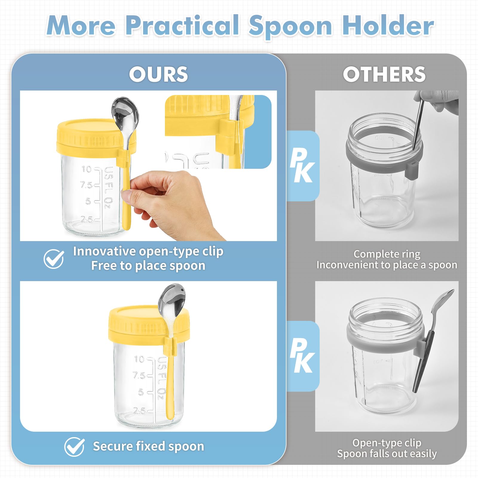 DRKIO wide-mouth jar for easy filling and cleaning