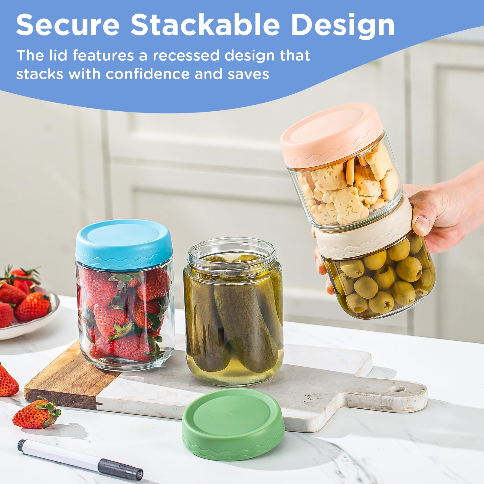 DRKIO stackable design saves space and keeps pantry organized