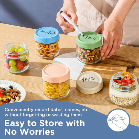 DRKIO jars stacked neatly to save space with a stable recessed top design.