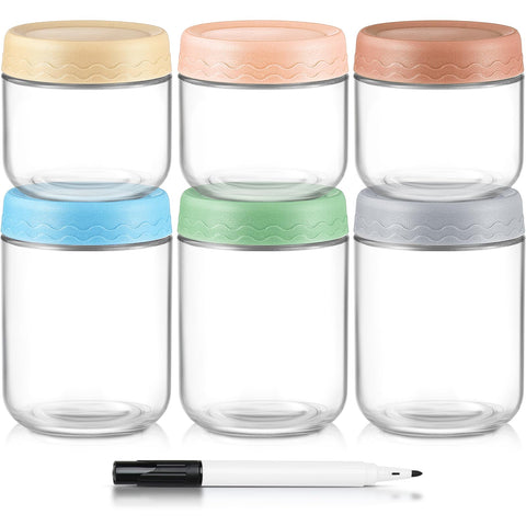 DRKIO wide-mouth glass jars with airtight lids for secure storage