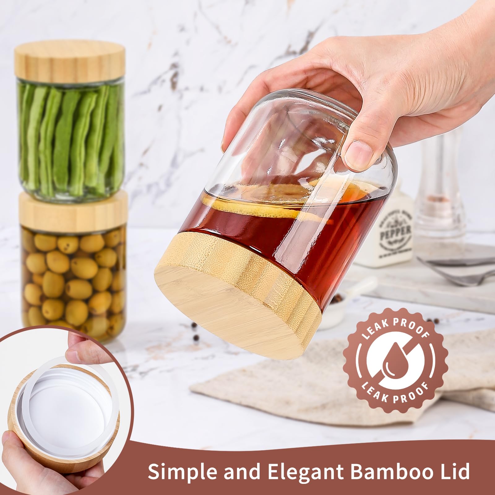 DRKIO wide-mouth jar shows crystal-clear glass for easy filling.