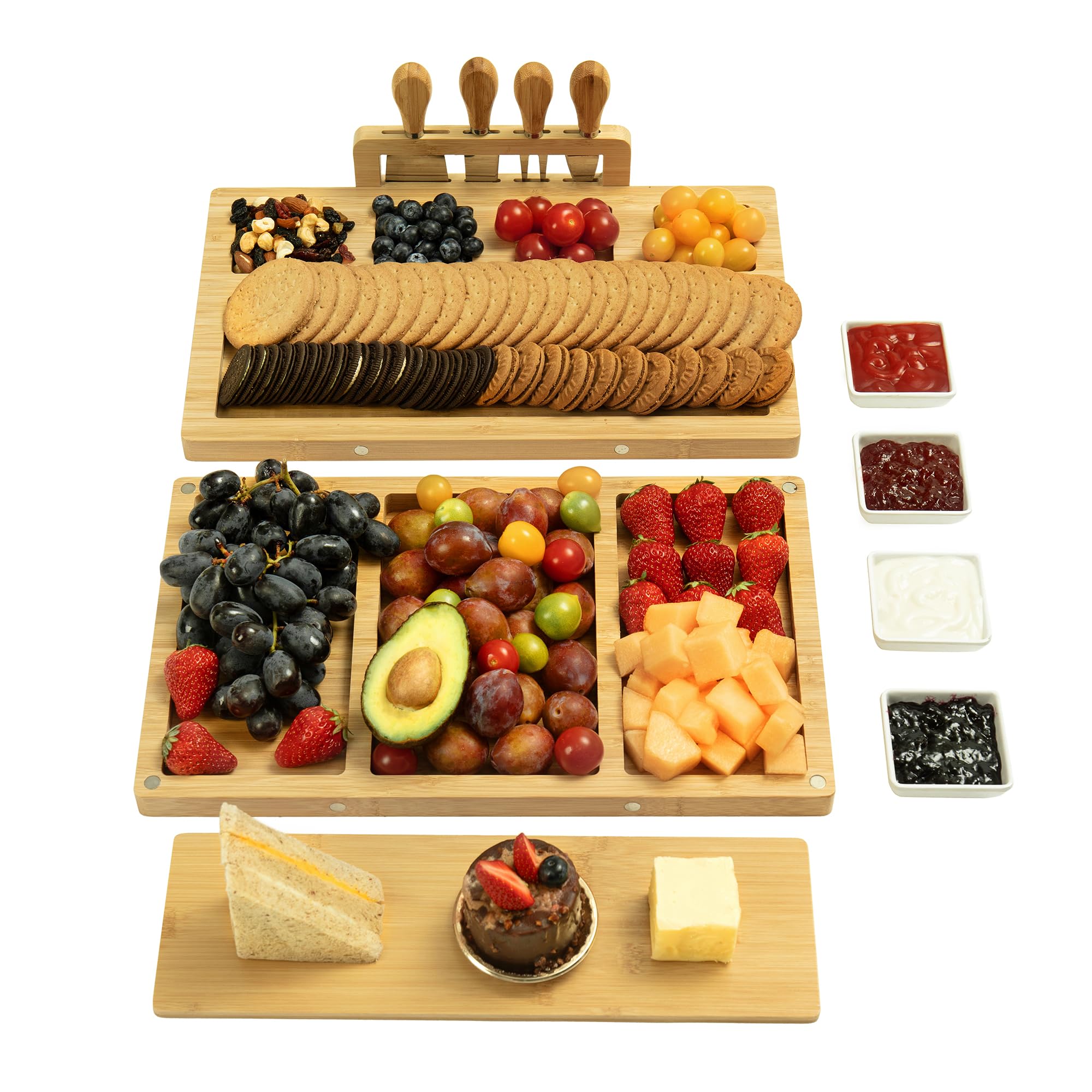 drmvalg charcuterie board on bamboo base for elegant entertaining