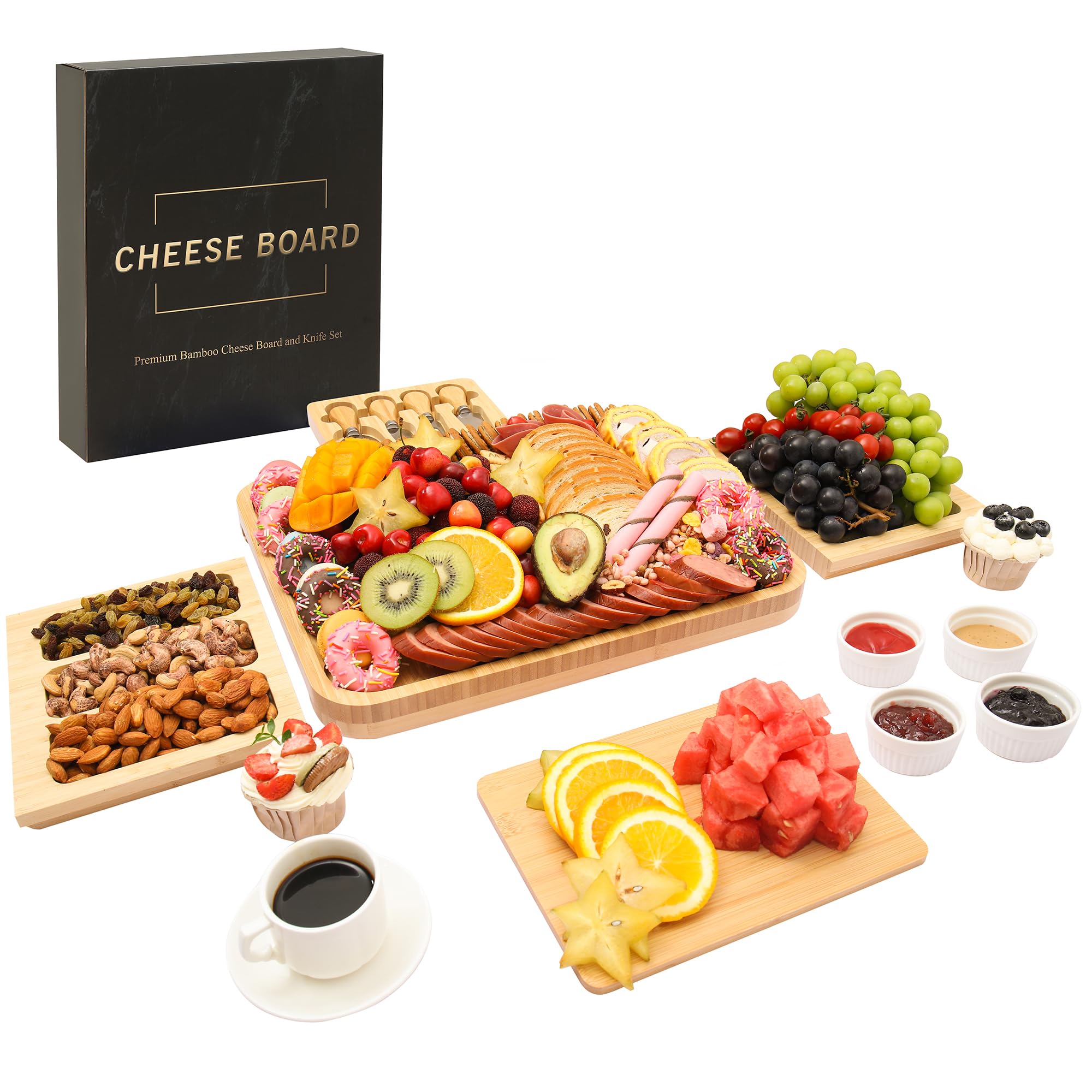 drmvalg Charcuterie board slates and bowls highlight elegant serving surfaces for fruits and cheeses