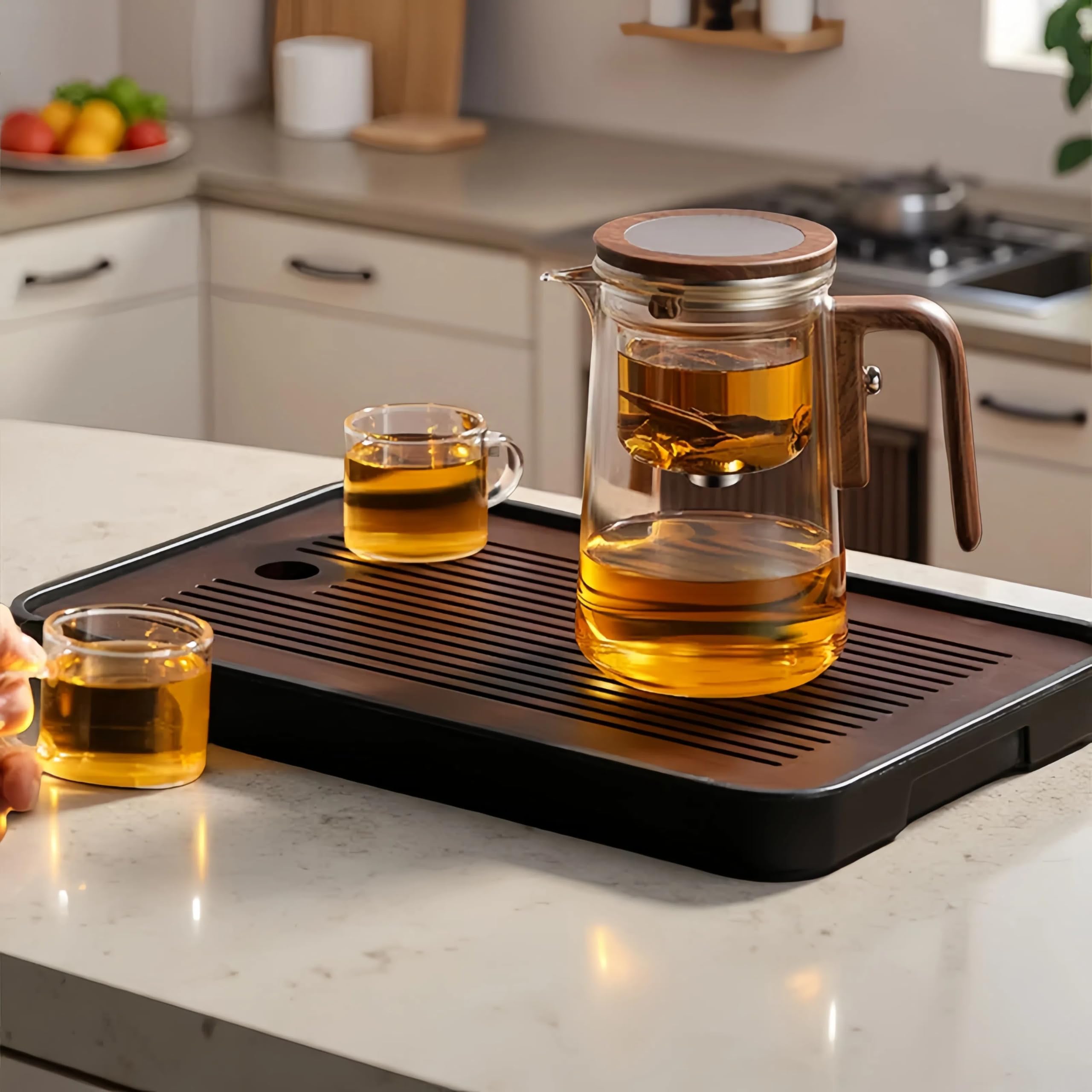 DRNKNSTX Enchanted Tea Pot glass body – clear view and sturdy borosilicate construction.