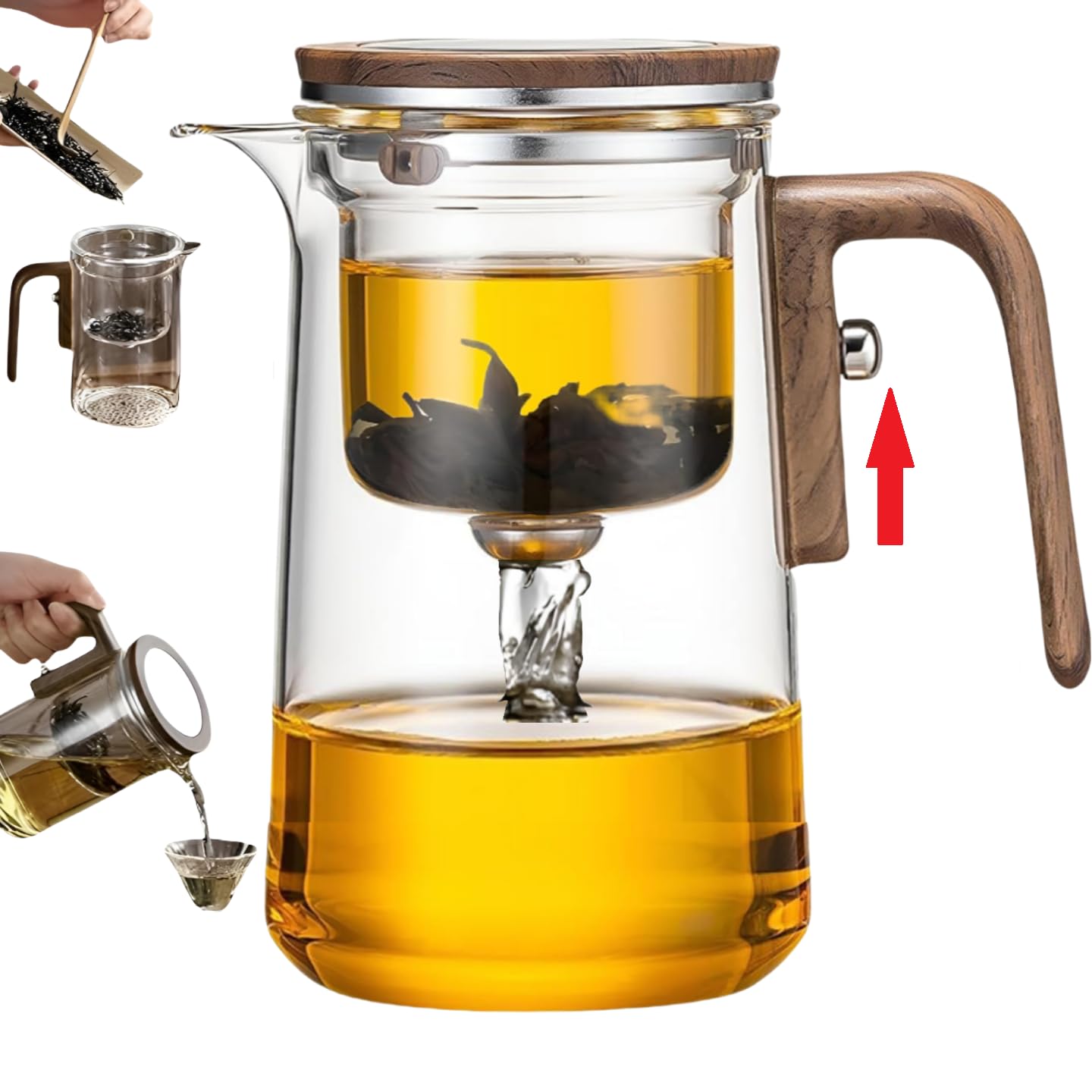 DRNKNSTX Enchanted Tea Pot infusion view highlights adjustable brew strength.