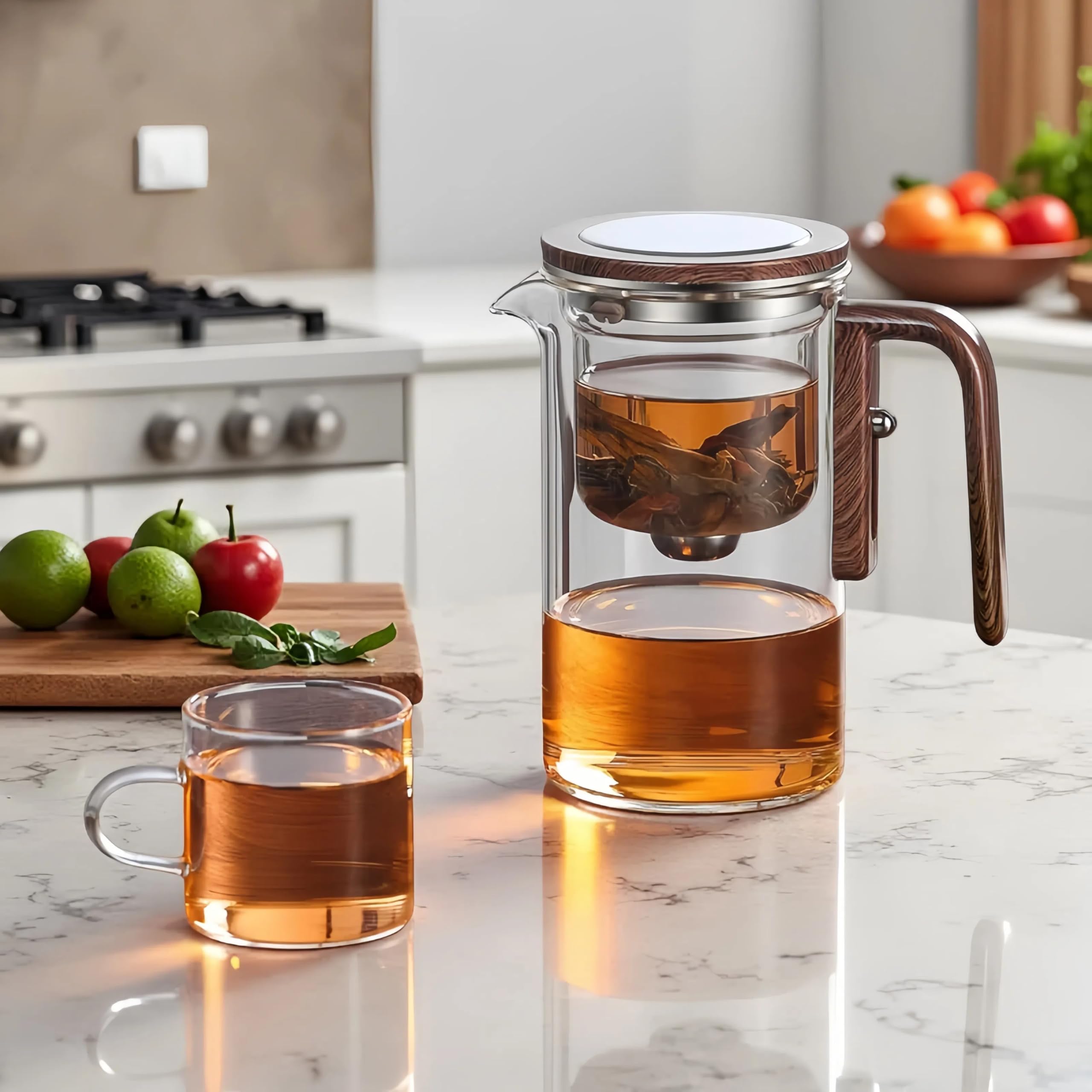 DRNKNSTX Enchanted Tea Pot lid closeup emphasizes secure, spill-free pouring.