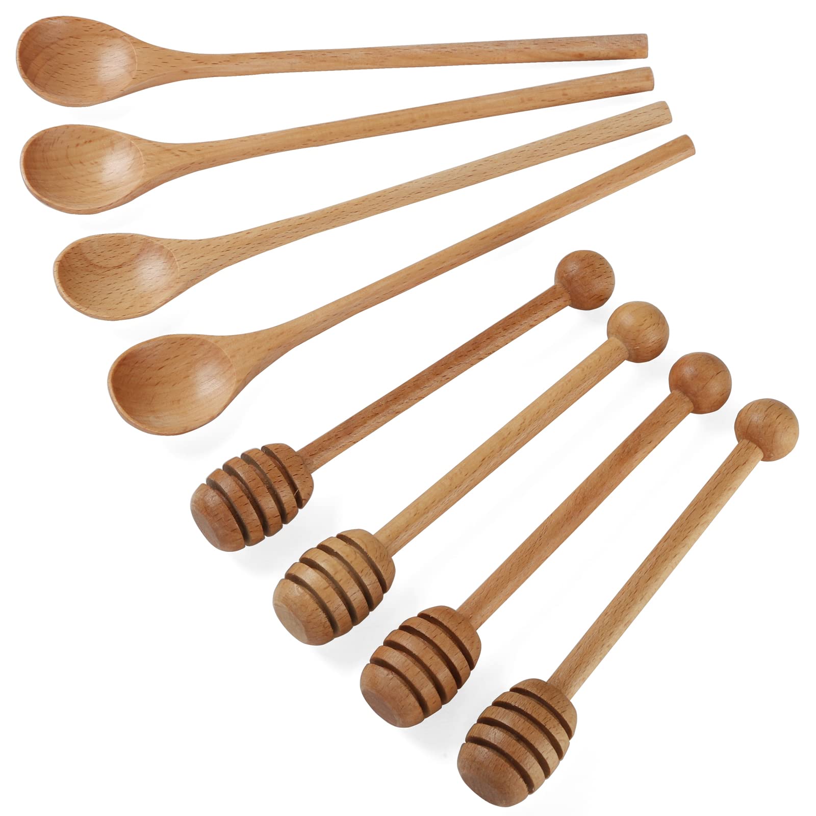 DROENTIL honey dipper in beech wood with a smooth finish for drizzle use.