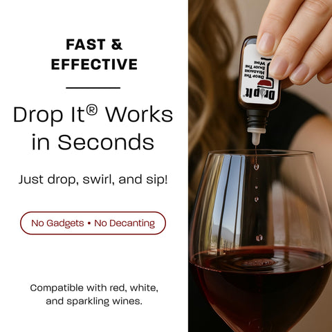 Drop It Wine Drops original glass of wine after drops for smoother finish