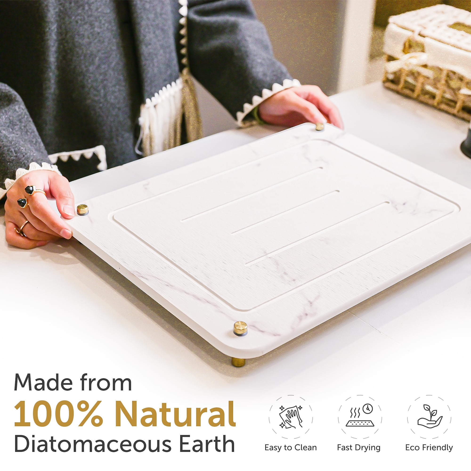 Dropereum mat is multipurpose for dishes, glasses, and pet bowls.
