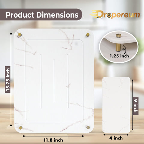 Dropereum sink caddy included for organized sponge and brush storage.