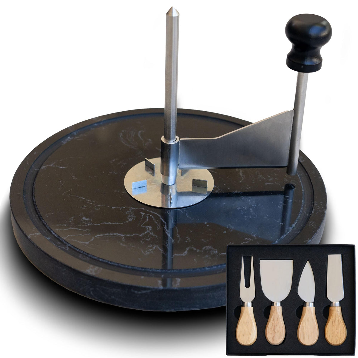 Drovier cheese curler marble base elevates presentation and stability.