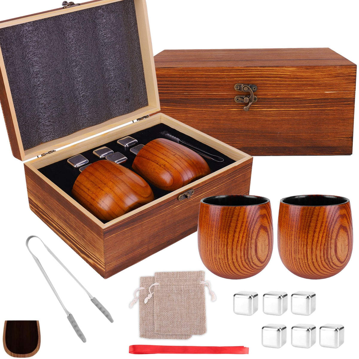 Drtenvd charred wooden bourbon glass showcases oak finish for premium tasting.