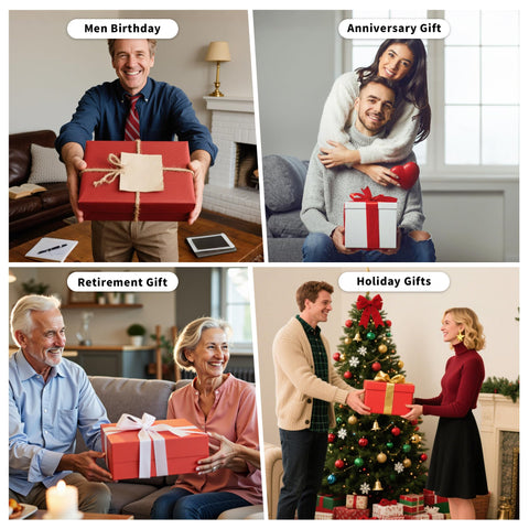 Drtenvd gift set includes wooden box, stones, ribbon for ready-to-give present.