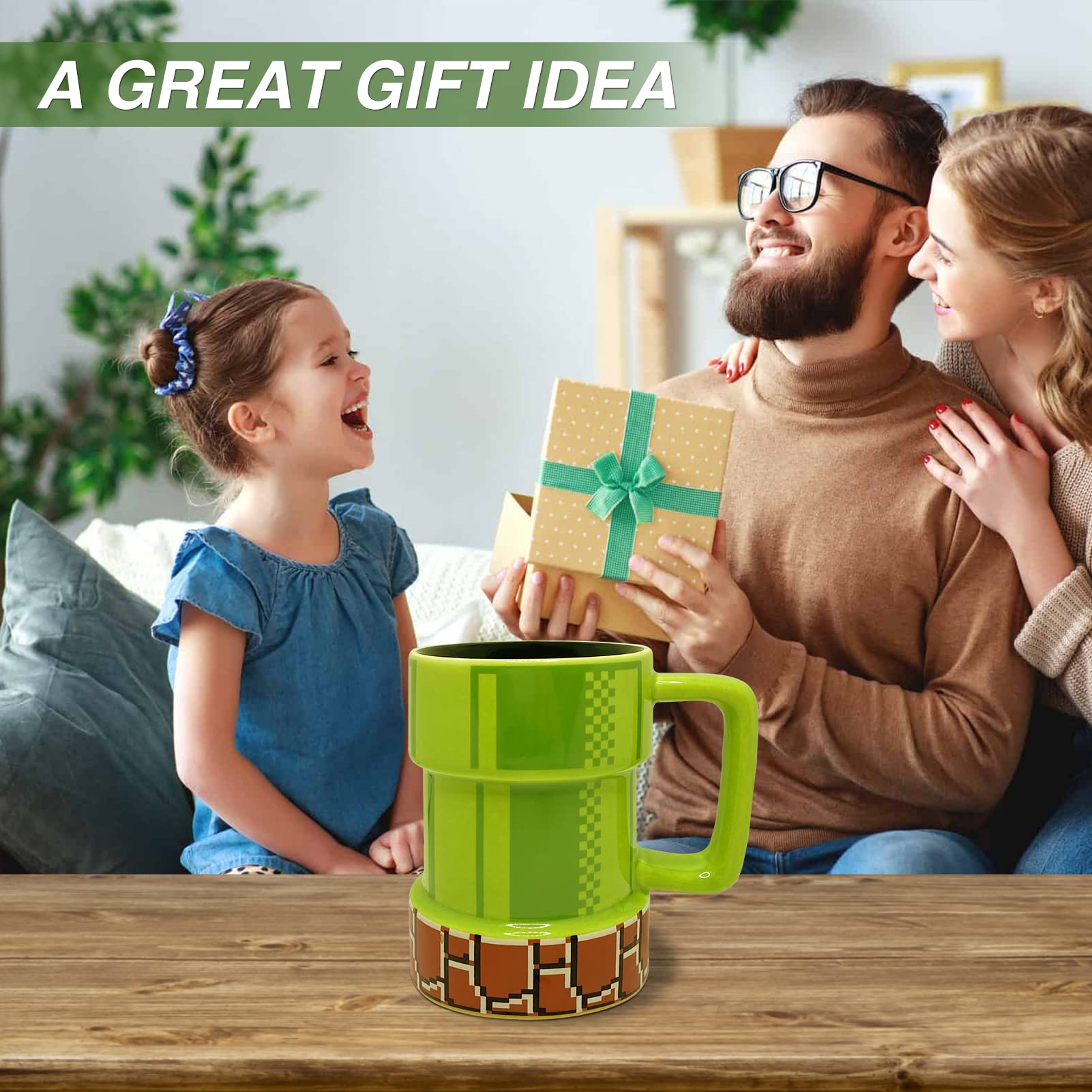 Drtupe Super Mario Warp Pipe Mug packaging image; ready-to-gift presentation.