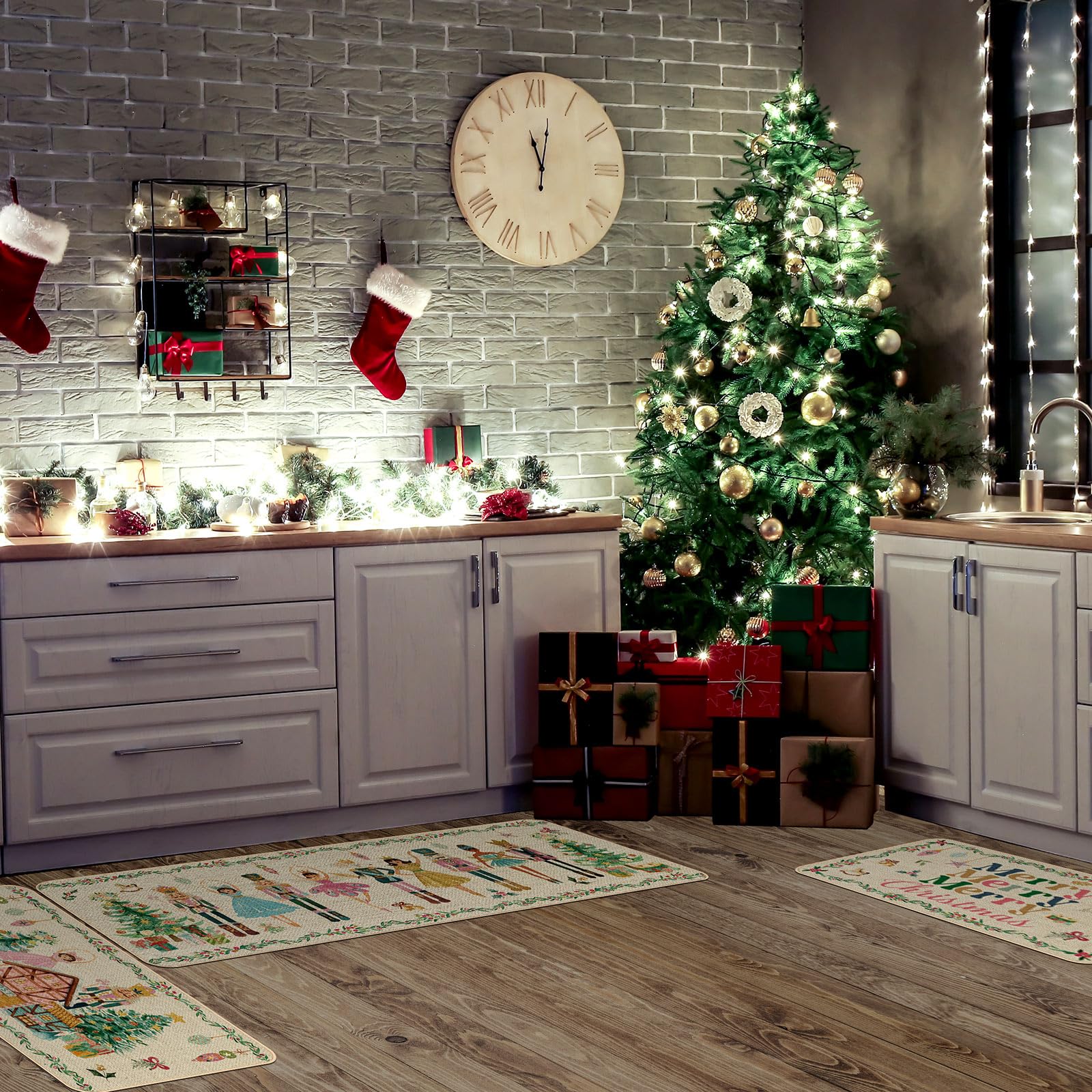 Drydiet farmhouse holiday kitchen rug suits home or office