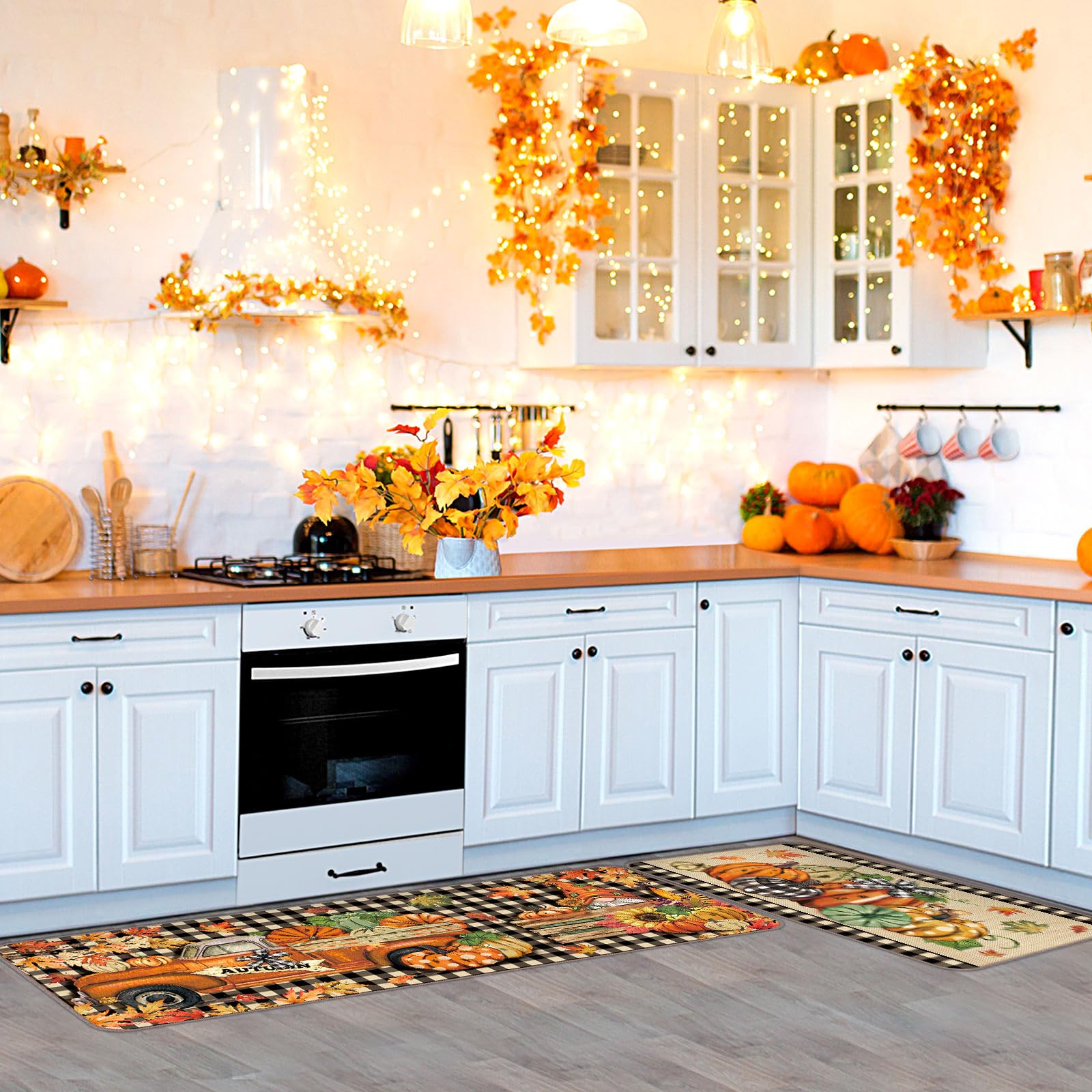 Drydiet hello pumpkin design mat highlights festive décor and easy cleaning in busy spaces.