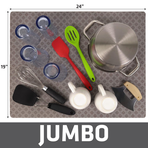 Drymate Jumbo XL slip-resistant surface keeps the mat in place during drying.