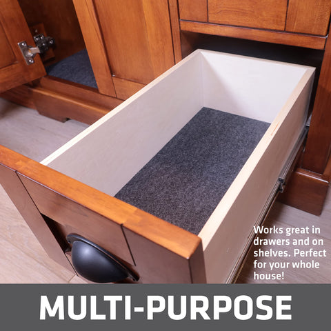 Drymate Premium XL under-sink mat charcoal machine-washable for easy cleaning.