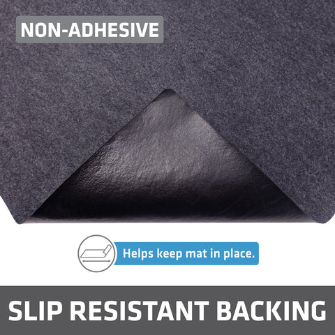 Drymate Premium XL under-sink mat charcoal slip-resistant backing keeps it in place.