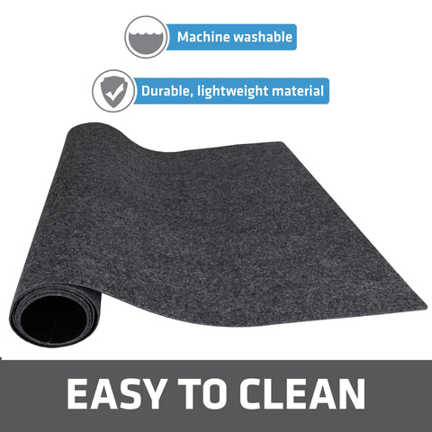 Drymate under-sink mat ready for machine washing and quick cleanup