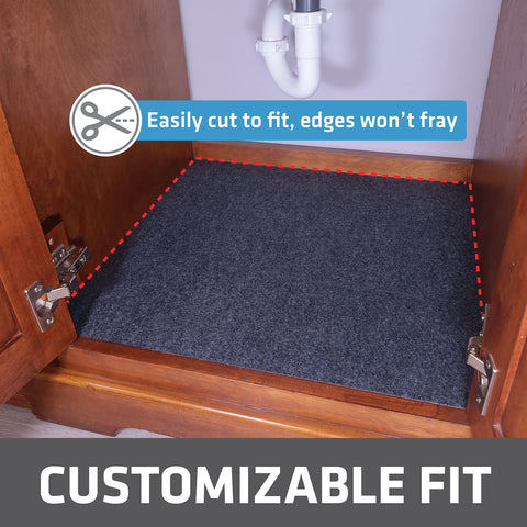 Drymate under-sink mat slip-resistant underside remains in place