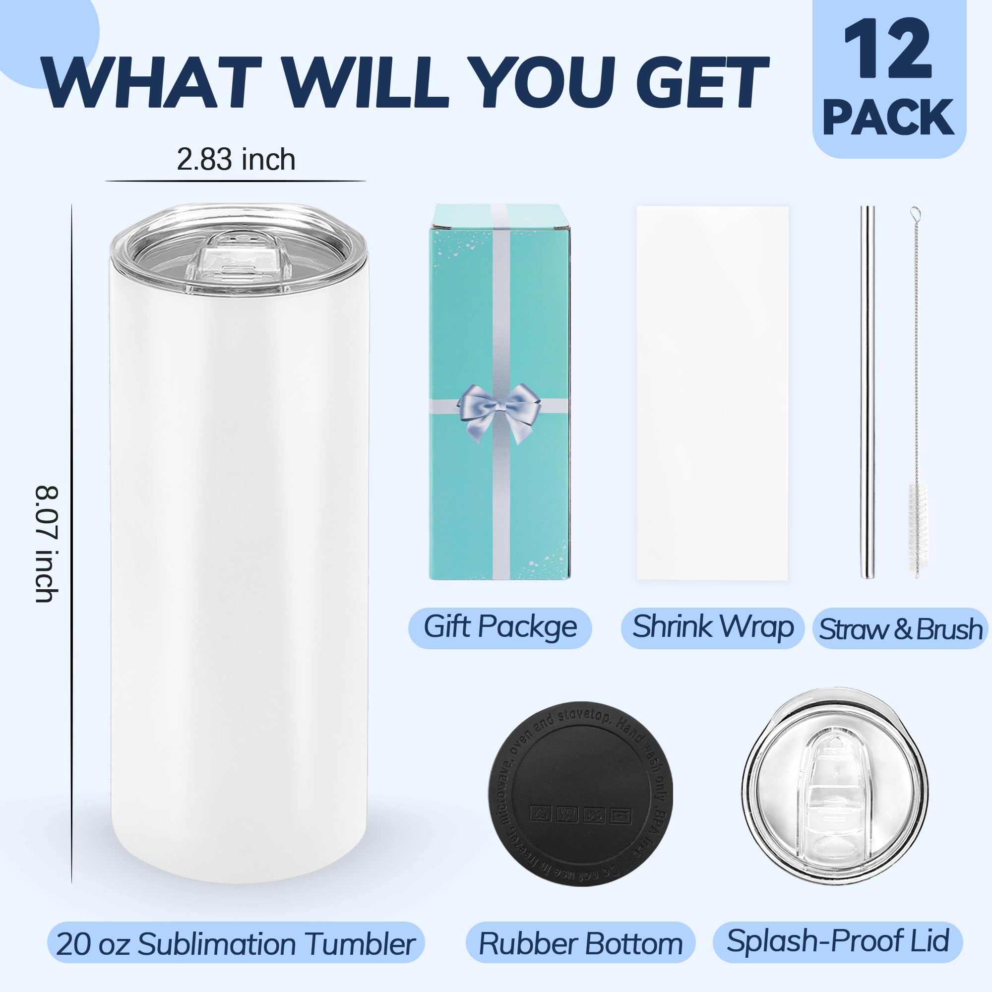 D·S 20 oz skinny tumbler with flat bottom supports even heat transfer.