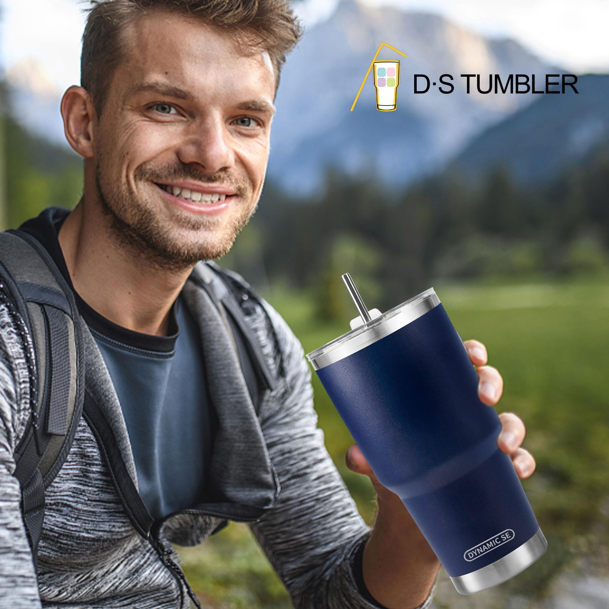 D·S splash-proof lid prevents spills during travel and placement.