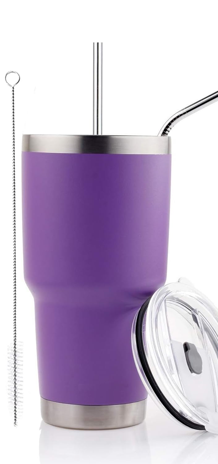 DS 30oz purple tumbler front view highlighting the smooth finish