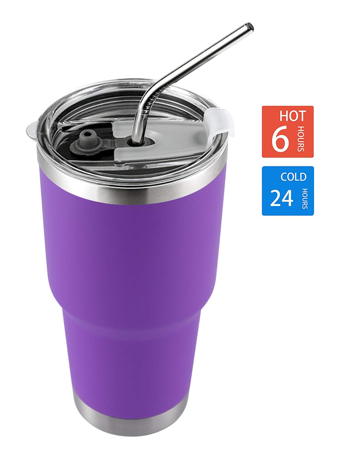 DS 30oz purple tumbler in use during commute and workouts