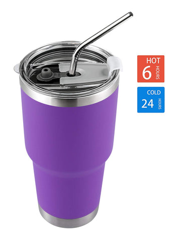DS 30oz purple tumbler in use during commute and workouts