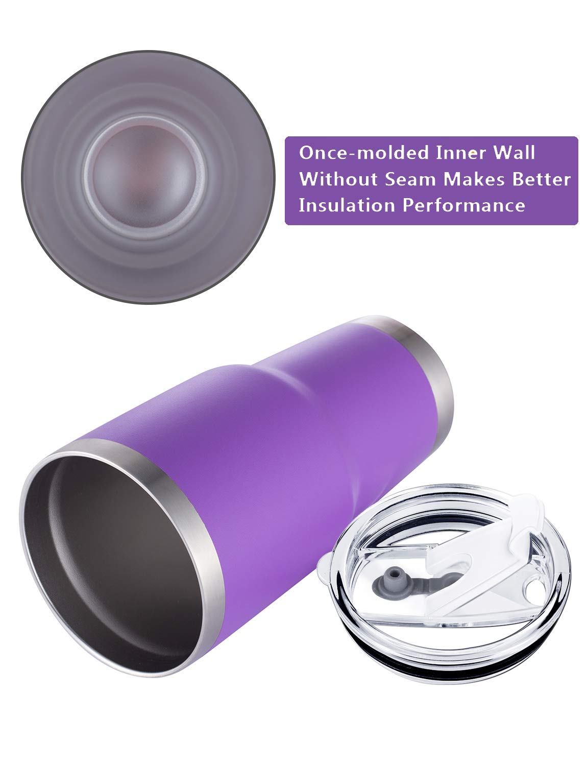 DS 30oz purple tumbler splash proof lid prevents spills on the move